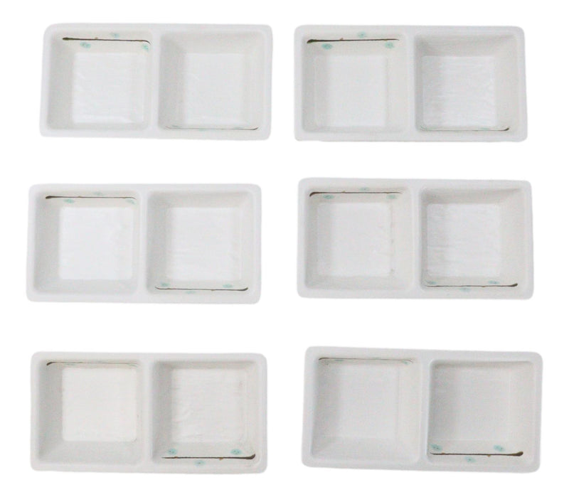Pack Of 6 Yukino Hana Snowflakes Melamine 2 Partition Condiments Sauce Dishes