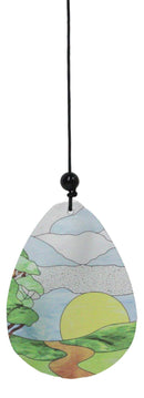 Nature Red Cardinal Bird Colorful Art Glass Hanging Wind Chime With Metal Rods