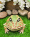Amphibian Wildlife Realistic Green Bullfrog Frog In Stoic Posture Figurine 7"L