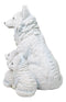 Winter Snow White Alpha Wolf Father With 4 Adorable Pup Cubs Figurine