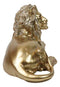 Faux Brass Gold African Safari In Regal Pose Lion King of The Jungle Figurine