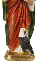 Christian Apostle Of Jesus Saint John Evangelist with Eagle Figurine 8"H