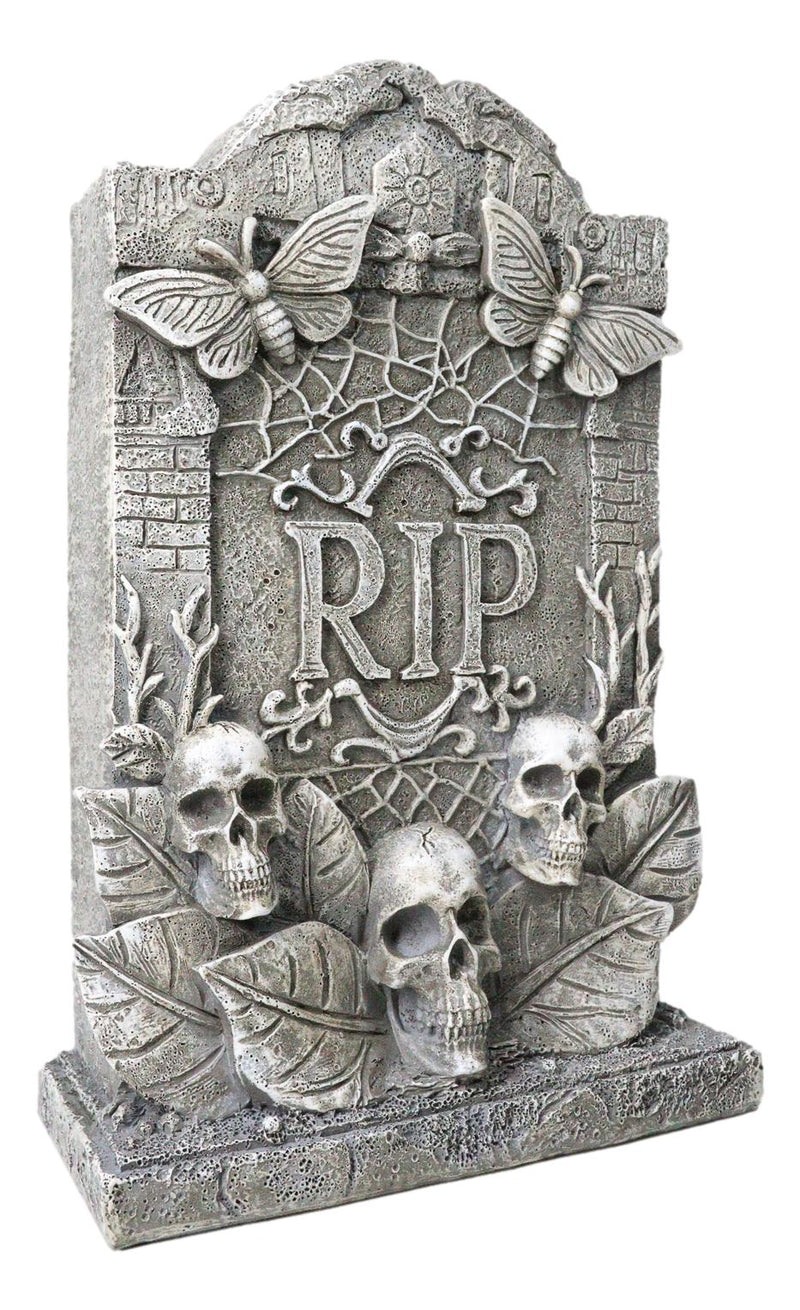 Ossuary Gothic Skulls Death Moths Graveyard Mortuary RIP Tombstone Figurine