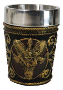 Set Of 2 Occultic Pagan Pentagram Sigil Of Baphomet Sabbatic Goat Shot Glasses