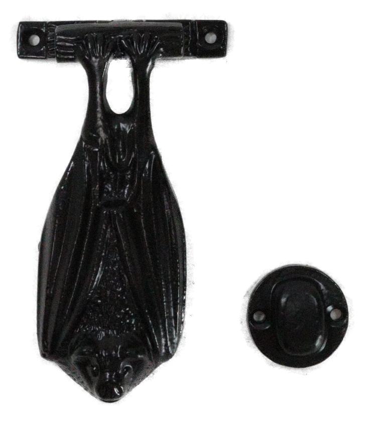 Cast Iron Rustic Black Creature Of The Night Nocturnal Bat Sleeping Door Knocker