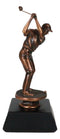 Professional Golfer Swinging Golf Club On A Tee Bronze Electroplated Statue