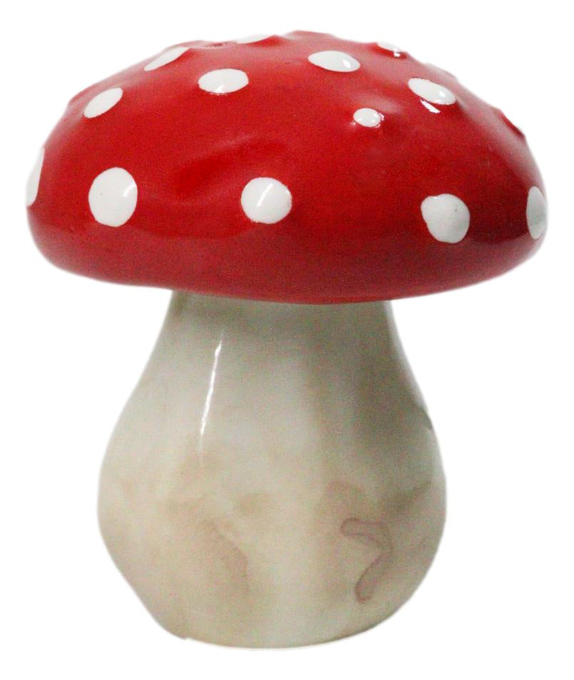 Bright Red White Polkadots Toadstool Mushrooms Pair Salt And Pepper Shakers