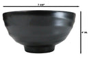 Pack Of 6 Modern Ridged Matte Black Melamine Deep Ramen Soup Pasta Bowls 46oz