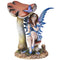 Enchanted Forest Toadstool Mushroom Lavender Fairy with Butterfly Figurine