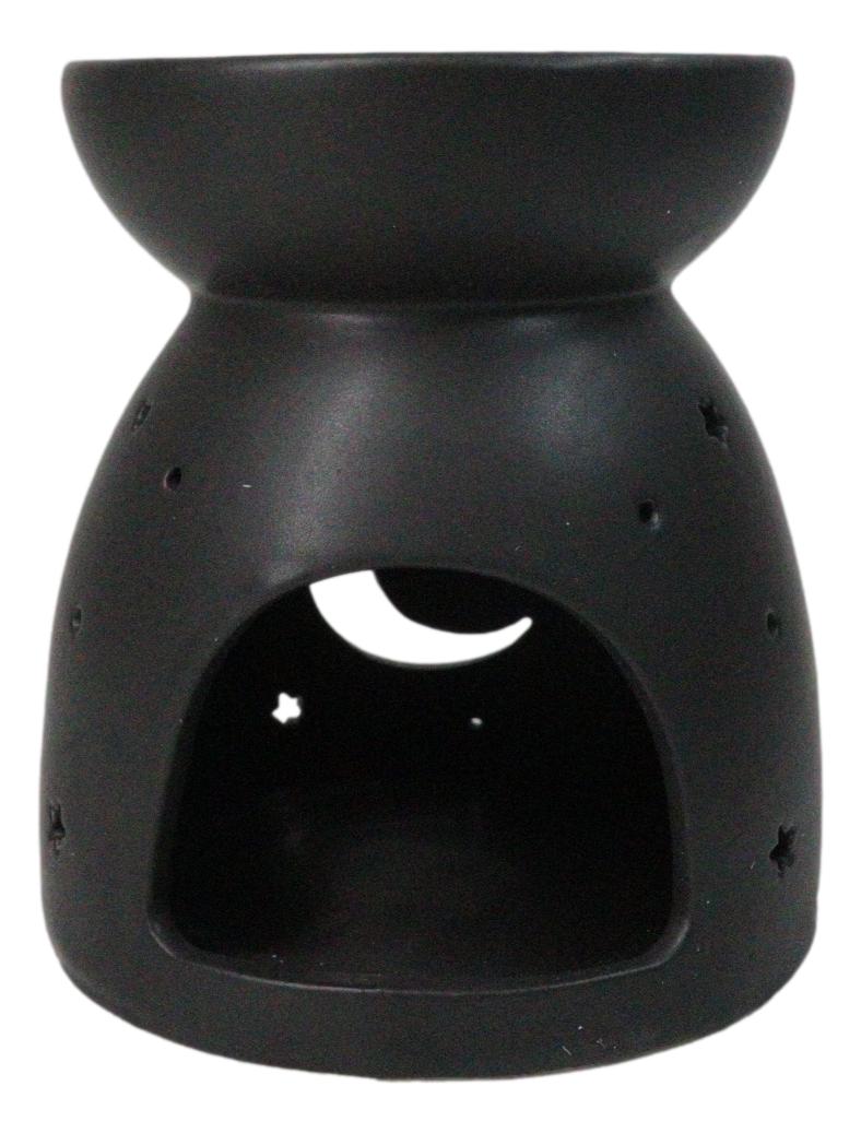 Ceramic Wicca Crescent Moon And Stars Essential Oil Burner Votive Candle Warmer