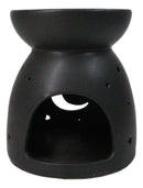 Ceramic Wicca Crescent Moon And Stars Essential Oil Burner Votive Candle Warmer