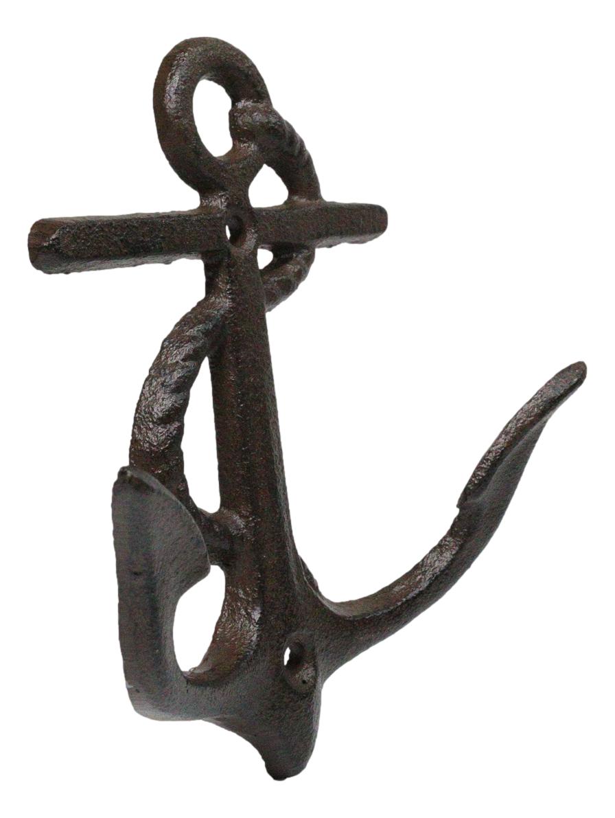 Set Of 2 Cast Iron Rustic Marine Sea Sailor Ship Anchor Double Wall Coat Hooks