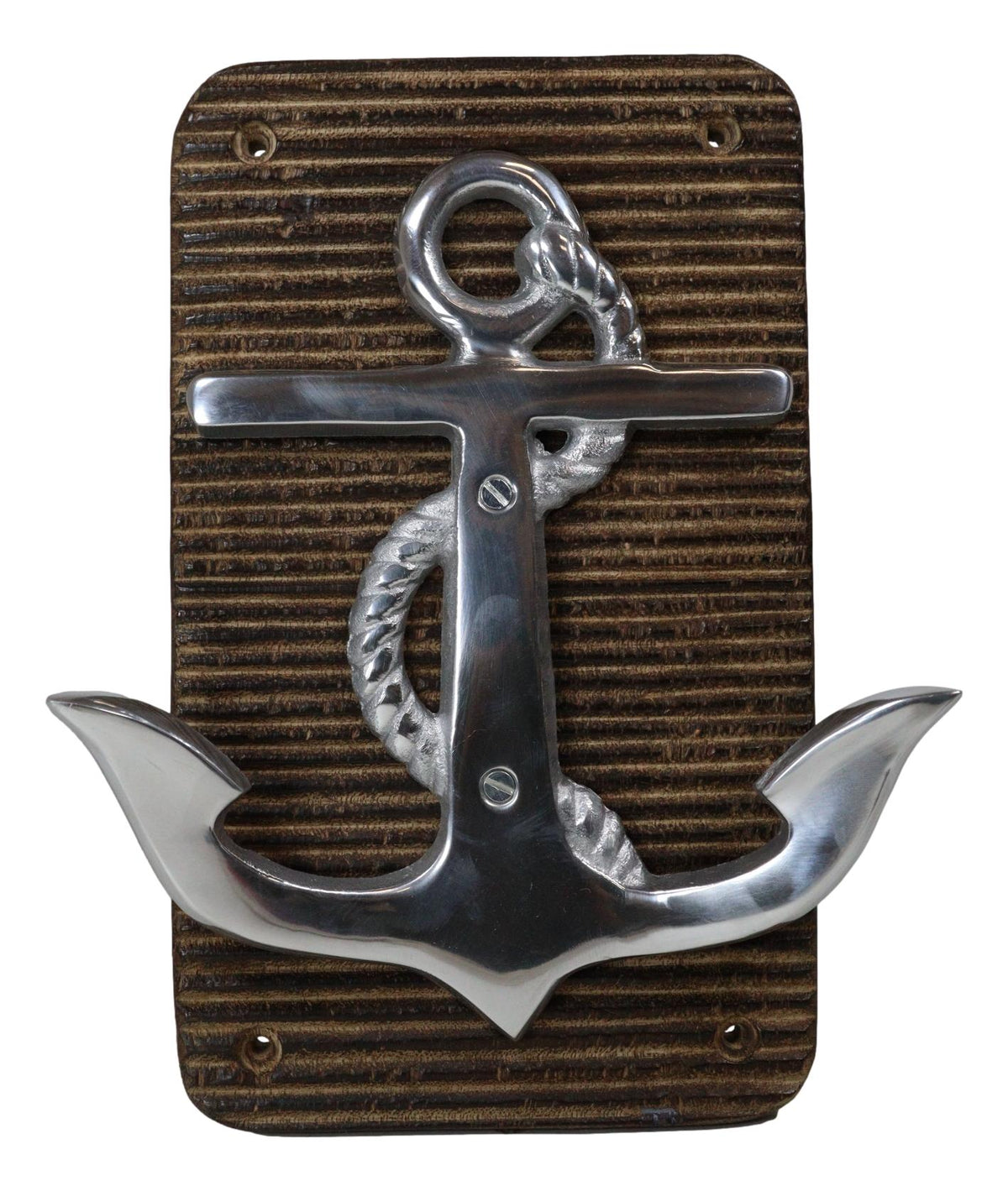 Aluminum Sailor Marine Sea Ship Anchor On Board 2 Pegs Double Wall Hook Plaque
