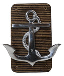 Aluminum Sailor Marine Sea Ship Anchor On Board 2 Pegs Double Wall Hook Plaque