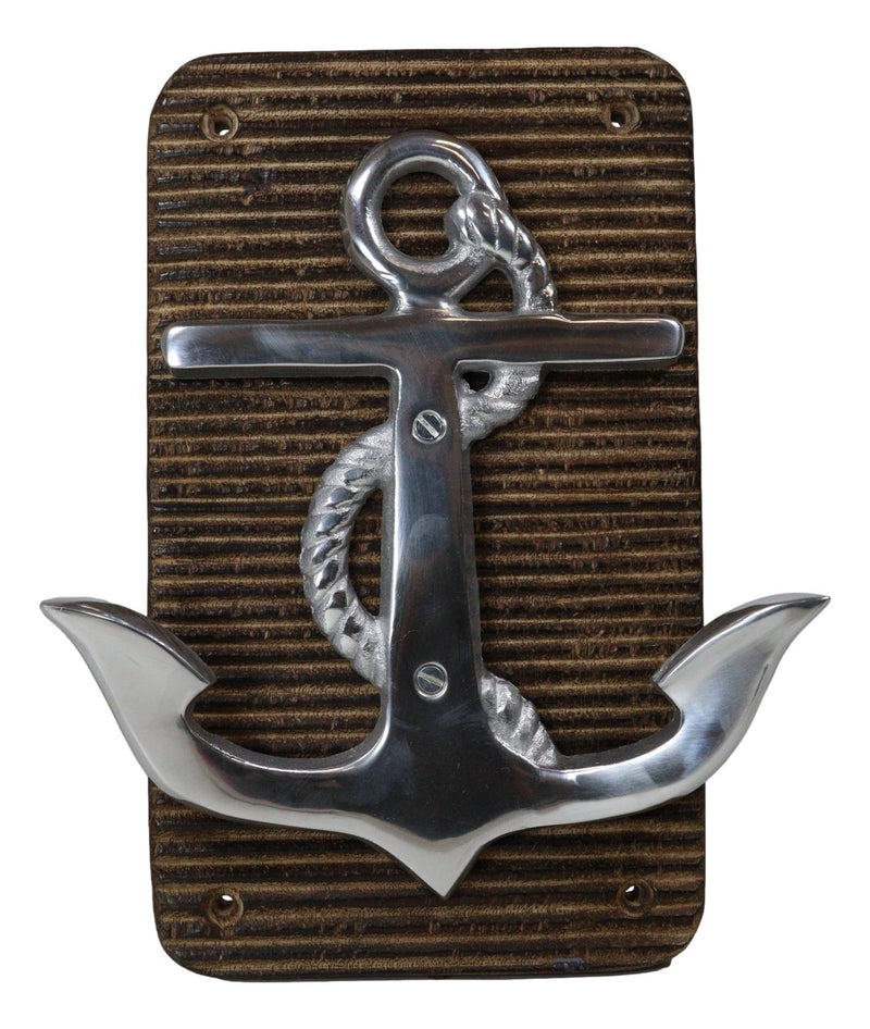 Aluminum Sailor Marine Sea Ship Anchor On Board 2 Pegs Double Wall Hook Plaque