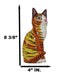 Balinese Wood Handicrafts Adorable Orange Tabby Feline Cat Purr Pet Figurine 8"H