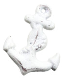 Set Of 6 Aged White Marine Sea Sailor Ship Anchor Drawer Cabinet Door Pull Knobs