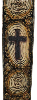 Rustic Christian Inspirational Bible Verses Layered Tree Rings Wall Cross Plaque