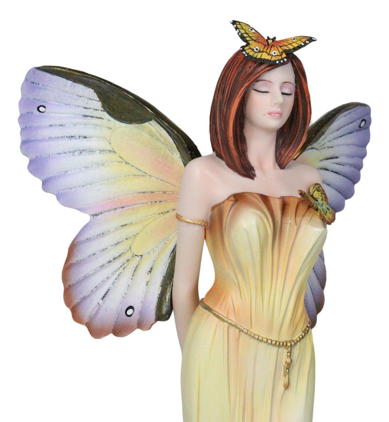 Whimsical Garden Spring Monarch Butterfly Fairy Standing Eyes Closed Figurine