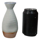 Pack Of 6 White And Caramel Fuku Kanji Japanese Wine Sake Tokkuri Bottle Flask