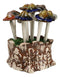 Fairy Garden Colorful 12 Piece Ceramic Mushroom Picks With Planter Holder Set