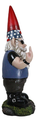 Ebros Rude Garden Greeter Go Away! Gnome Dwarf Statue 17.25"H Patriotic Gnome - Ebros Gift