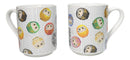 Set Of 2 Daruma Talisman Of Luck And Perseverance Textured Ceramic Mug Cups 11oz