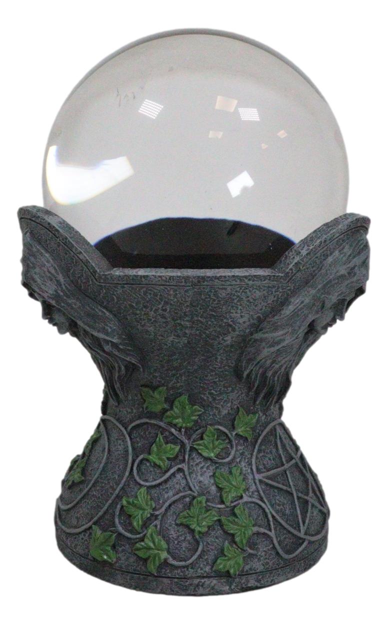 Wicca Sacred Moon Triple Goddess Mother Maiden Crone Pentagram Gazing Glass Ball
