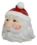 Whimsical North Pole Jolly Santa Claus Christmas Ceramic Cookie Jar Figurine