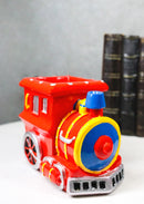 Red Colorful Choo Choo Train Locomotive Stationery Pencil Holder Figurine 5"L