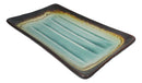 Pack Of 6 Crackled Green Midori Kannyu Ceramic Rectangular Sushi Plates 8.5"L