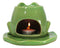 Whimsical Green Toad Frog On Lily Pad Ceramic Essential Oil Warmer Candle Holder