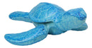 Pack Of 4 Blue Patina Cast Iron Sea Turtle Tortoise Hatchling 4"L Figurines