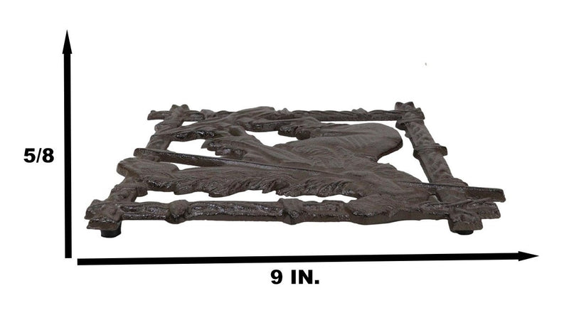 Rustic Western Native Indian Warrior End Of Trail Cast Iron Wall Trivet Decor