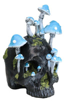 Wicca Stacking Toadstool Mushrooms and Moss Fungi Forest Black Skull Figurine