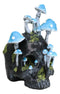 Wicca Stacking Toadstool Mushrooms and Moss Fungi Forest Black Skull Figurine