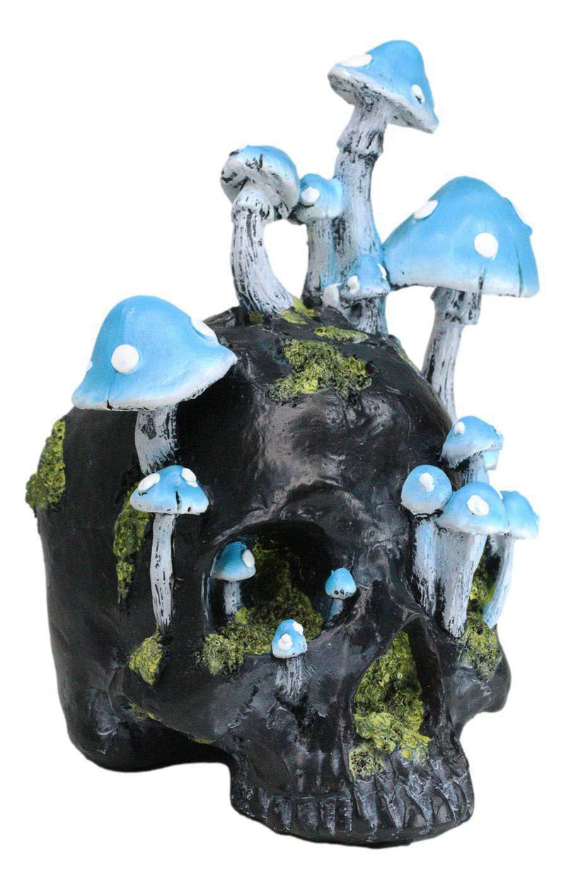 Wicca Stacking Toadstool Mushrooms and Moss Fungi Forest Black Skull Figurine