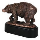Pawing Grizzly Bear Statue 6.25"H Bronze Electroplated Resin Wildlife Figurine