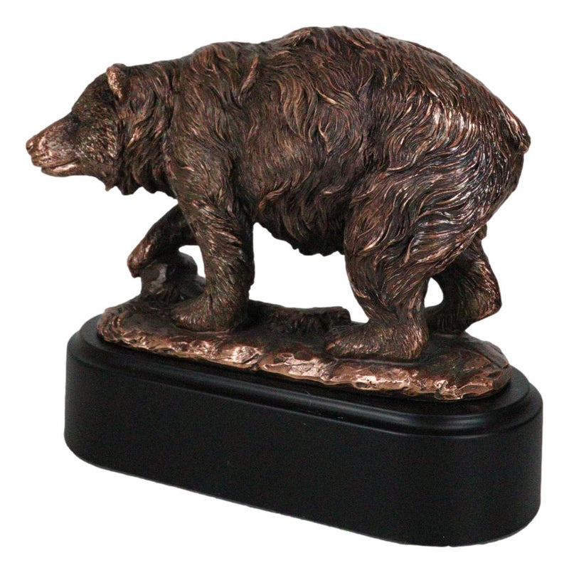 Pawing Grizzly Bear Statue 6.25"H Bronze Electroplated Resin Wildlife Figurine