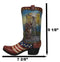 Rustic Western Oil Derrick Pump Jack USA Flag Cowboy Boot Flower Vase Planter