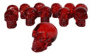 Pack of 12 Red Translucent Witching Hour Gazing Skull Miniature Figurines 2.5"L