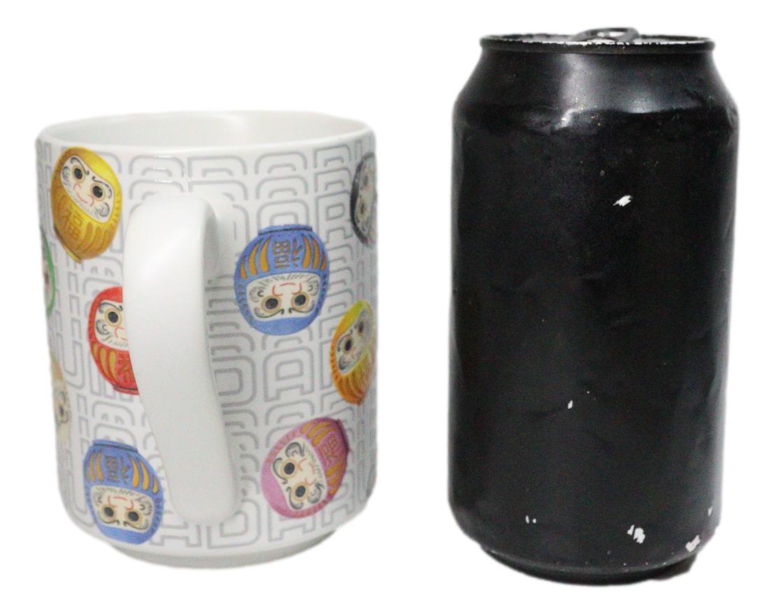Set Of 2 Daruma Talisman Of Luck And Perseverance Textured Ceramic Mug Cups 11oz