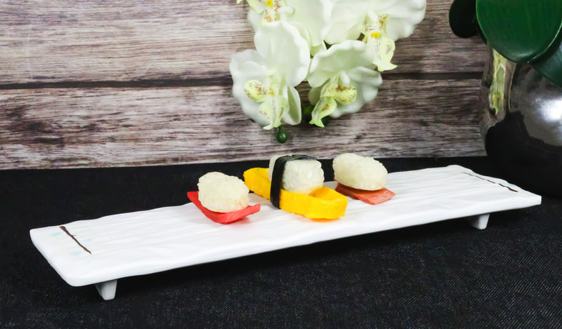 Pack Of 6 Melamine Yukino Hana Rectangular Sushi Entree Serving Platters 12" L