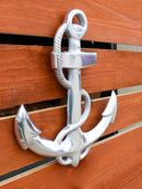 Nautical Ocean Marine Polished Aluminum Metal Ship Anchor Wall Decor Plaque 18"H