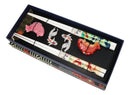 Red And Pink Auspicious Koi Fishes Set of 2 Chopsticks And Ceramic Rests Set