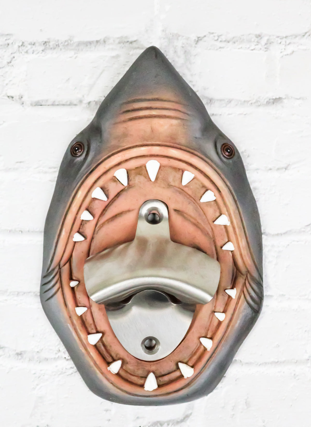 Set Of 2 Nautical Sea Great White Shark Jaws Wall Soda Beer Bottle Cap Openers