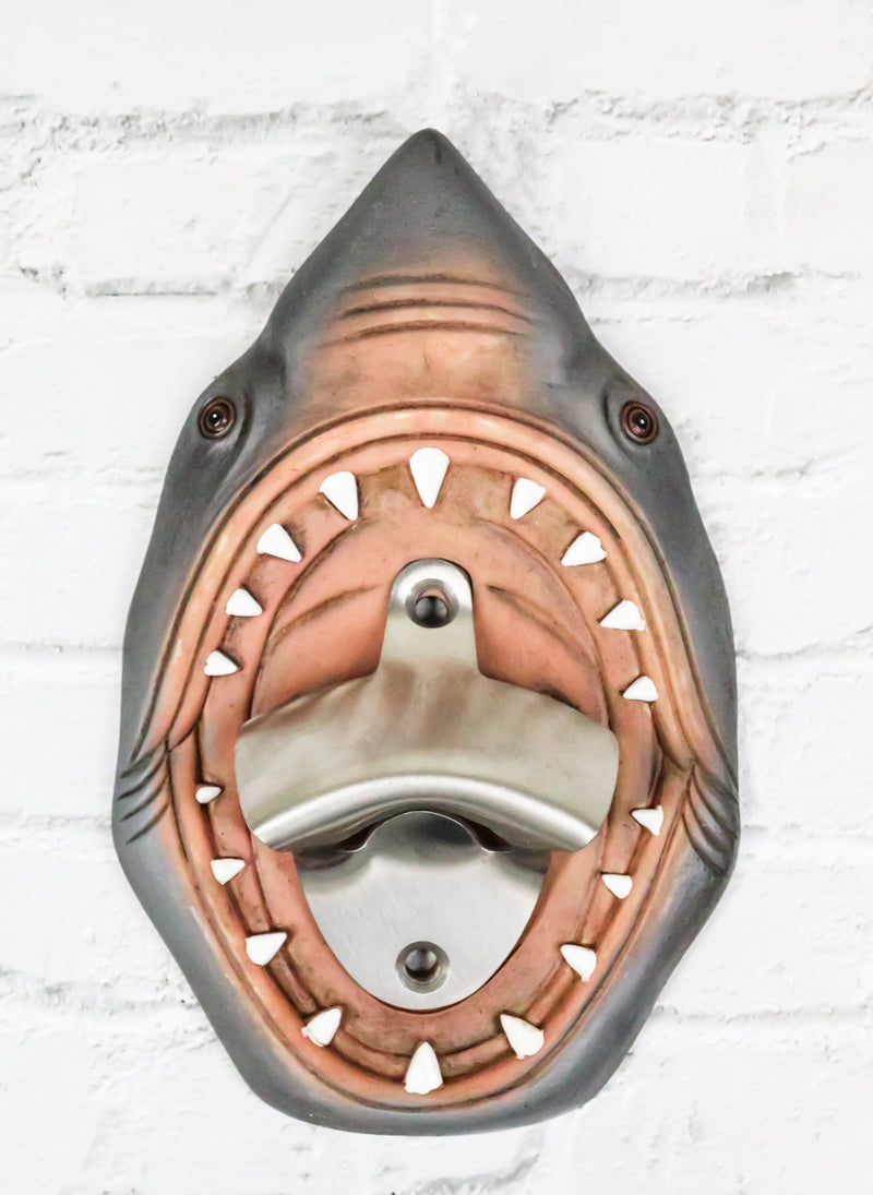 Set Of 2 Nautical Sea Great White Shark Jaws Wall Soda Beer Bottle Cap Openers