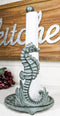 Cast Iron Marine Seahorse With Scroll Pattern Base Kitchen Paper Towel Holder