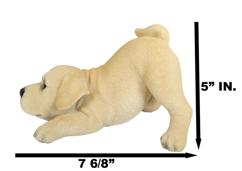 Realistic Adorable Crouching Fawn Golden Retriever Puppy Pet Dog Figurine