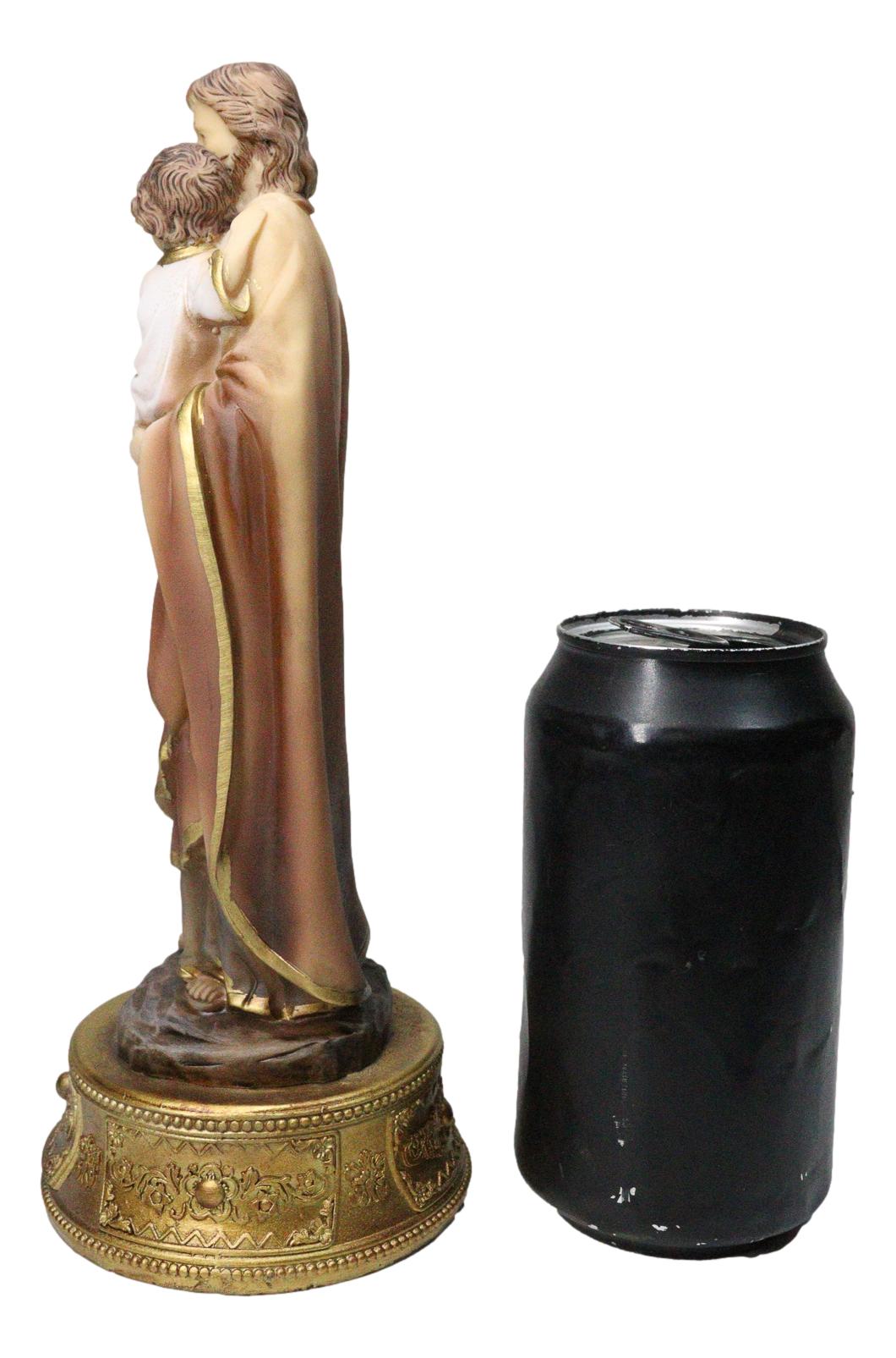 Saint Joseph Carrying Child Jesus Catholic Figurine With Rosary Drawer Box 9"H - Ebros Gift